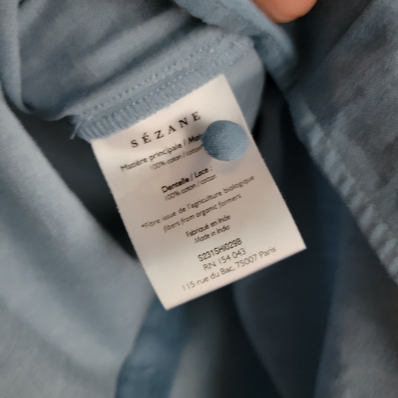 Sezane Helio Shirt in Chambray NEW - Picture 9 of 14